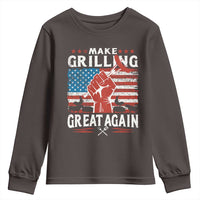 Funny BBQ Lover Youth Sweatshirt Make Grilling Great Again Smoker Grill Sausages