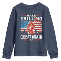 Funny BBQ Lover Youth Sweatshirt Make Grilling Great Again Smoker Grill Sausages