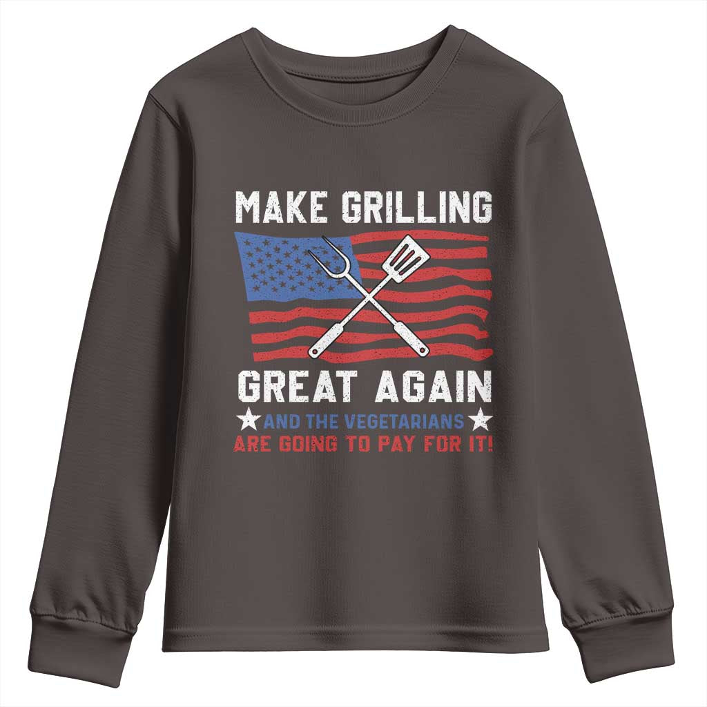 Funny BBQ Lover Youth Sweatshirt Make Grilling Great Again And The Vegetarians Are Going To Pay For It
