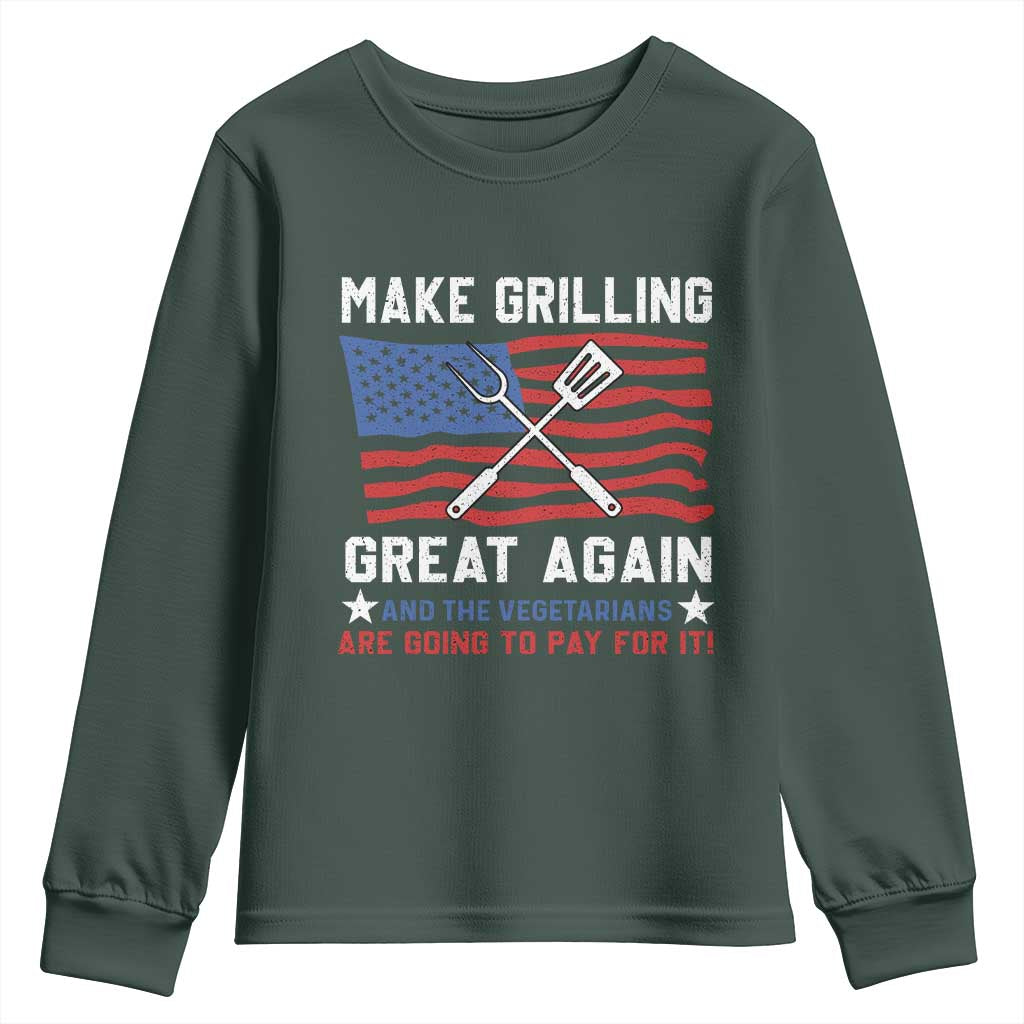 Funny BBQ Lover Youth Sweatshirt Make Grilling Great Again And The Vegetarians Are Going To Pay For It