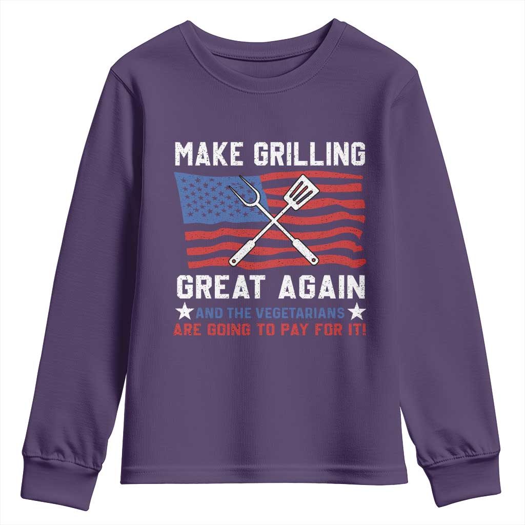 Funny BBQ Lover Youth Sweatshirt Make Grilling Great Again And The Vegetarians Are Going To Pay For It
