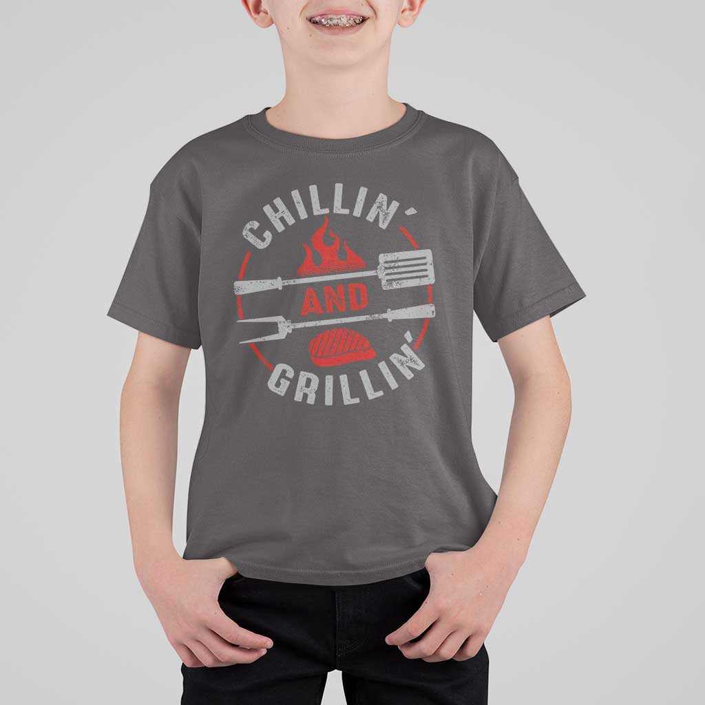 Funny BBQ Lover T Shirt For Kid Chillin And Grillin Smoker Grilling Pitmaster