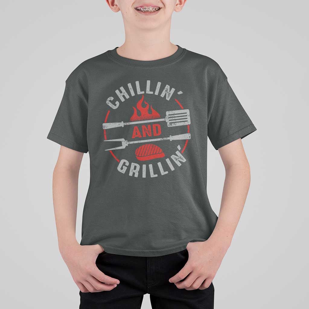 Funny BBQ Lover T Shirt For Kid Chillin And Grillin Smoker Grilling Pitmaster