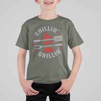 Funny BBQ Lover T Shirt For Kid Chillin And Grillin Smoker Grilling Pitmaster