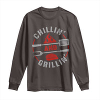 Funny BBQ Lover Long Sleeve Shirt Chillin And Grillin Smoker Grilling Pitmaster