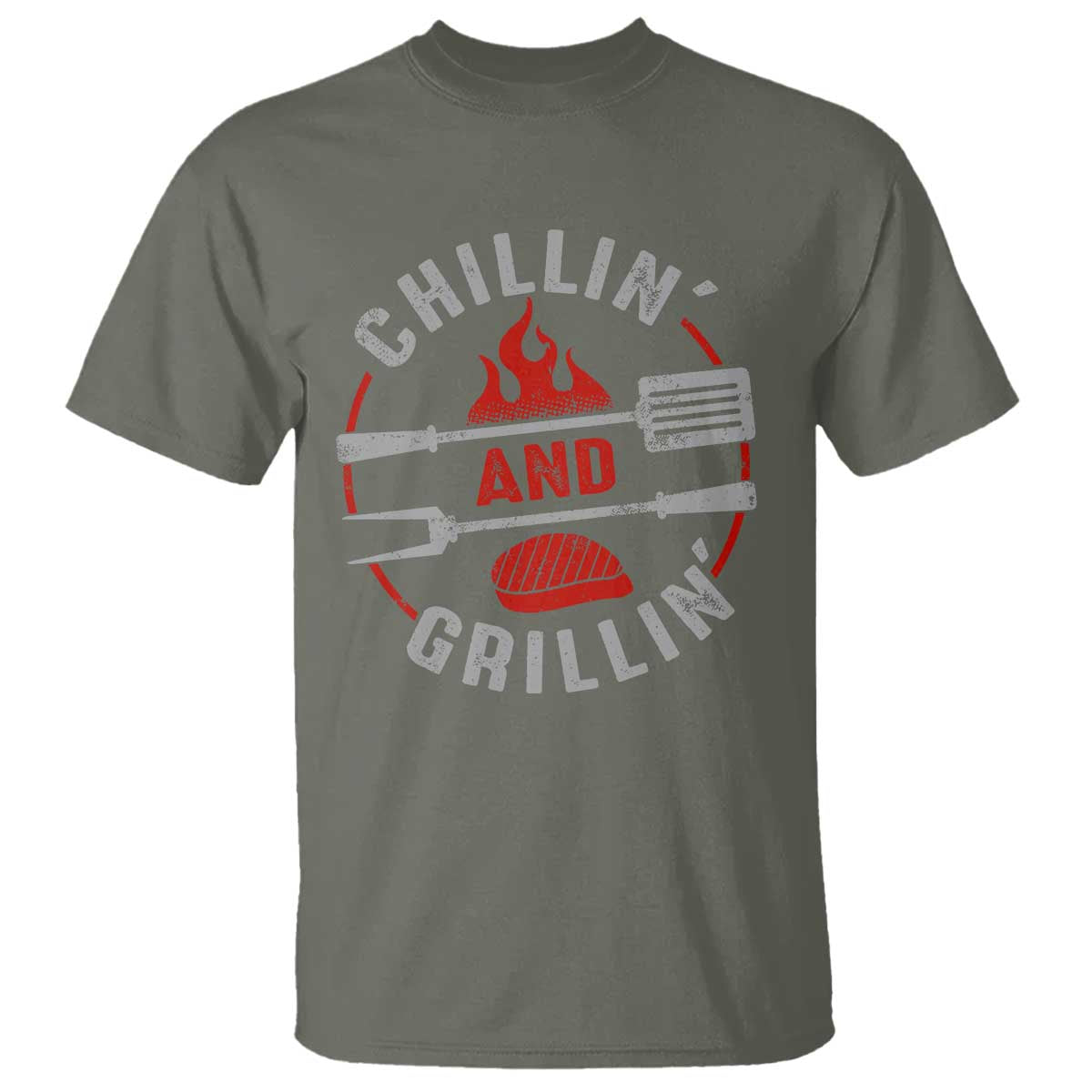 Funny BBQ Lover T Shirt Chillin And Grillin Smoker Grilling Pitmaster - Wonder Print Shop