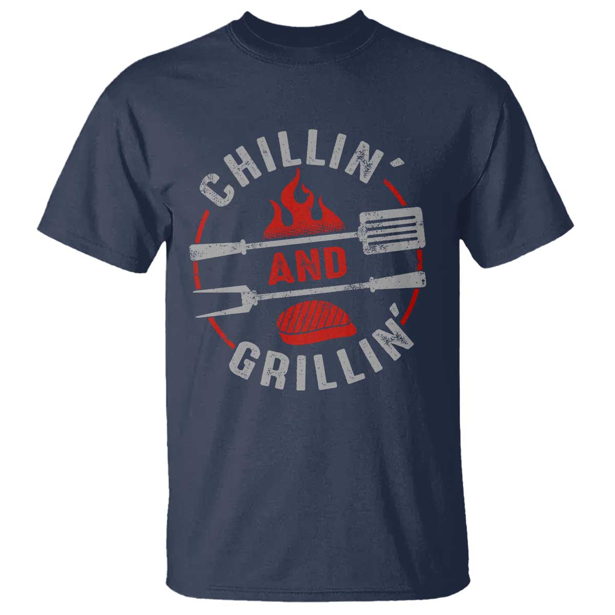 Funny BBQ Lover T Shirt Chillin And Grillin Smoker Grilling Pitmaster - Wonder Print Shop