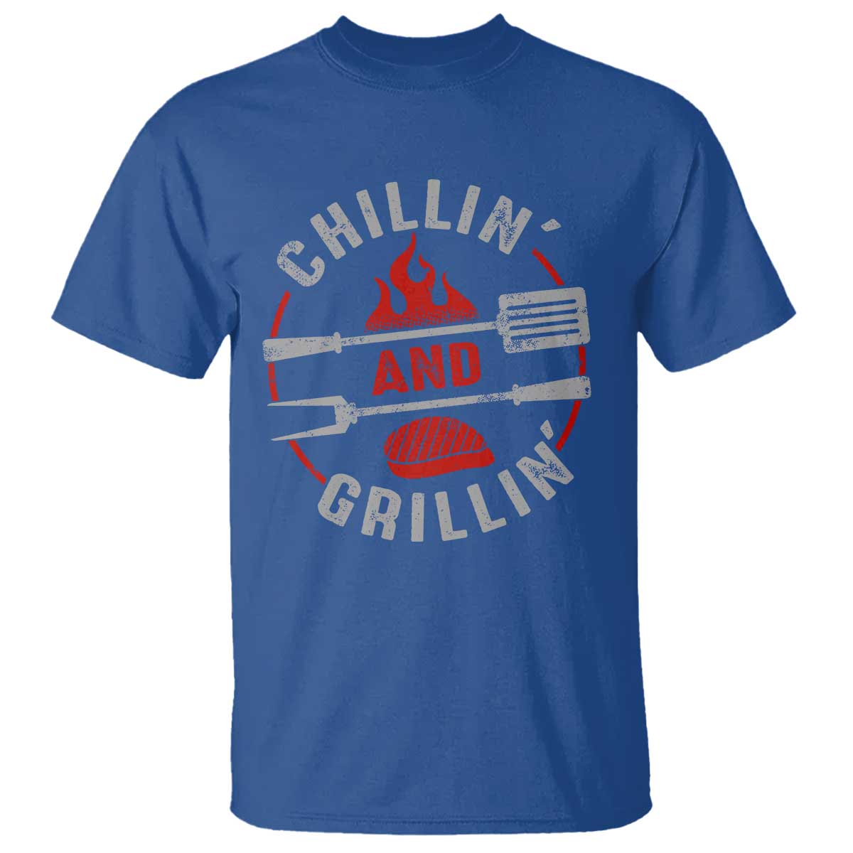 Funny BBQ Lover T Shirt Chillin And Grillin Smoker Grilling Pitmaster - Wonder Print Shop