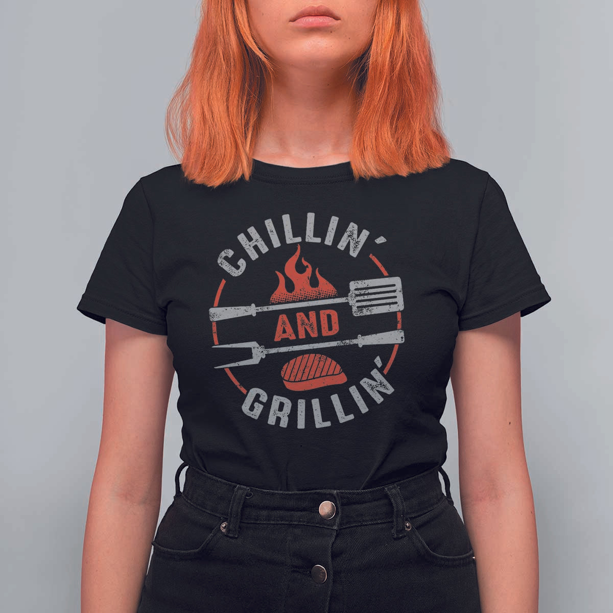 Funny BBQ Lover T Shirt For Women Chillin And Grillin Smoker Grilling Pitmaster - Wonder Print Shop