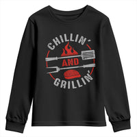 Funny BBQ Lover Youth Sweatshirt Chillin And Grillin Smoker Grilling Pitmaster