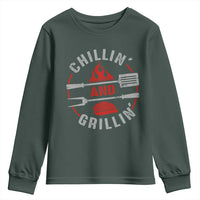 Funny BBQ Lover Youth Sweatshirt Chillin And Grillin Smoker Grilling Pitmaster