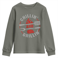 Funny BBQ Lover Youth Sweatshirt Chillin And Grillin Smoker Grilling Pitmaster