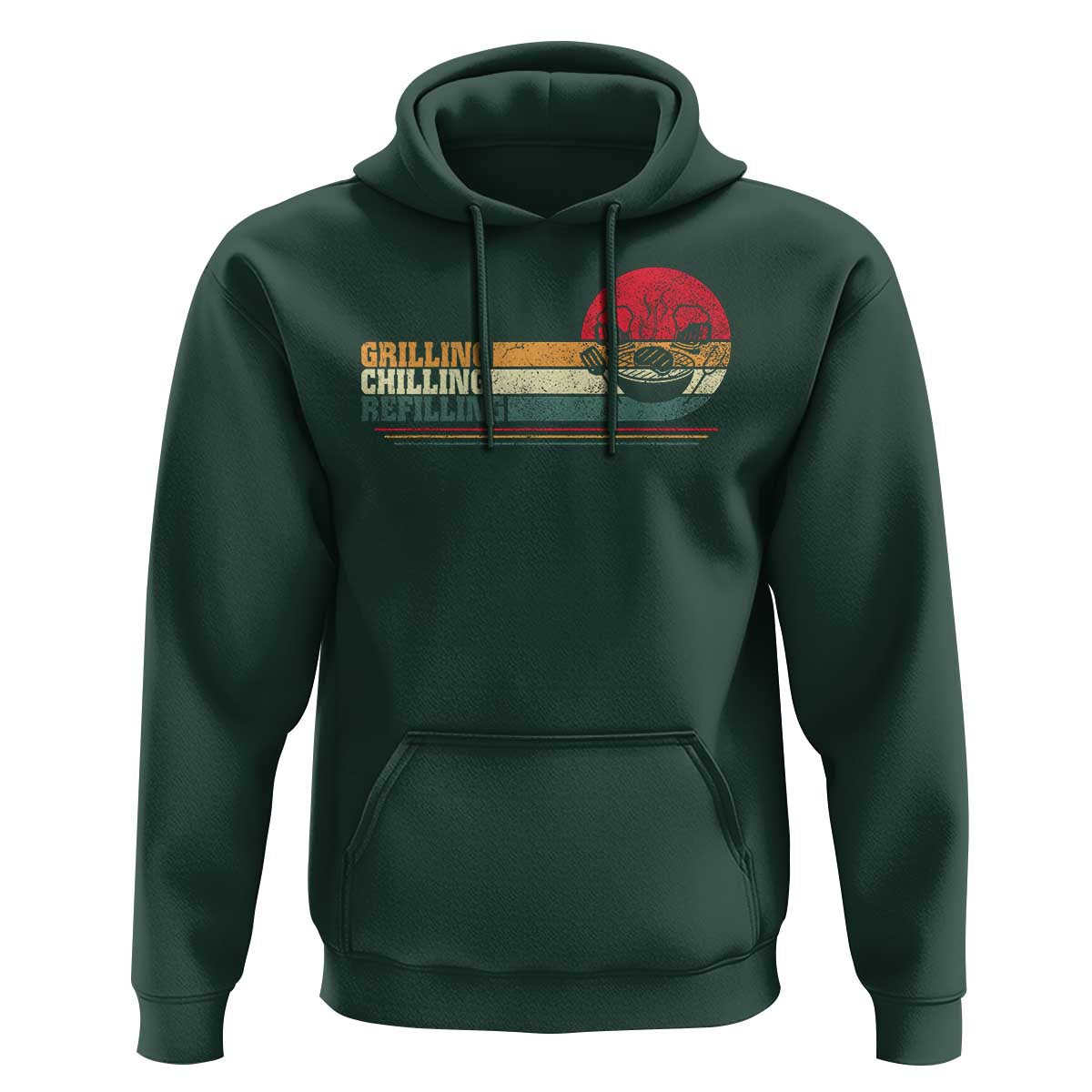 Funny BBQ Lover Hoodie Grilling Chillin' Refillin Beer Drinking Smoker Grilling Pitmaster