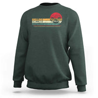 Funny BBQ Lover Sweatshirt Grilling Chillin' Refillin Beer Drinking Smoker Grilling Pitmaster