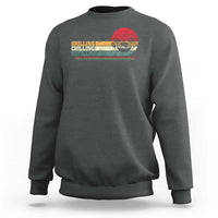 Funny BBQ Lover Sweatshirt Grilling Chillin' Refillin Beer Drinking Smoker Grilling Pitmaster