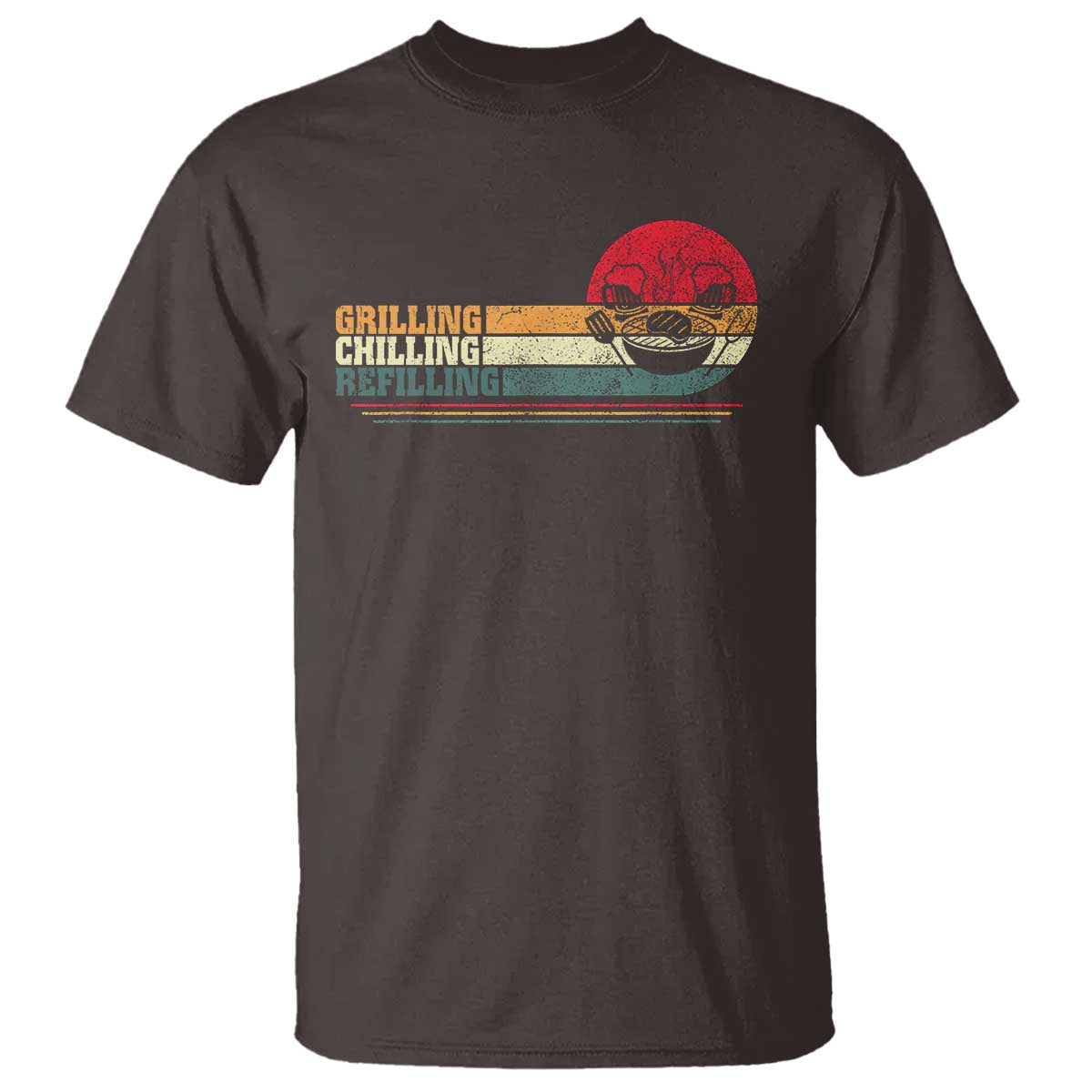 Funny BBQ Lover T Shirt Grilling Chillin' Refillin Beer Drinking Smoker Grilling Pitmaster - Wonder Print Shop