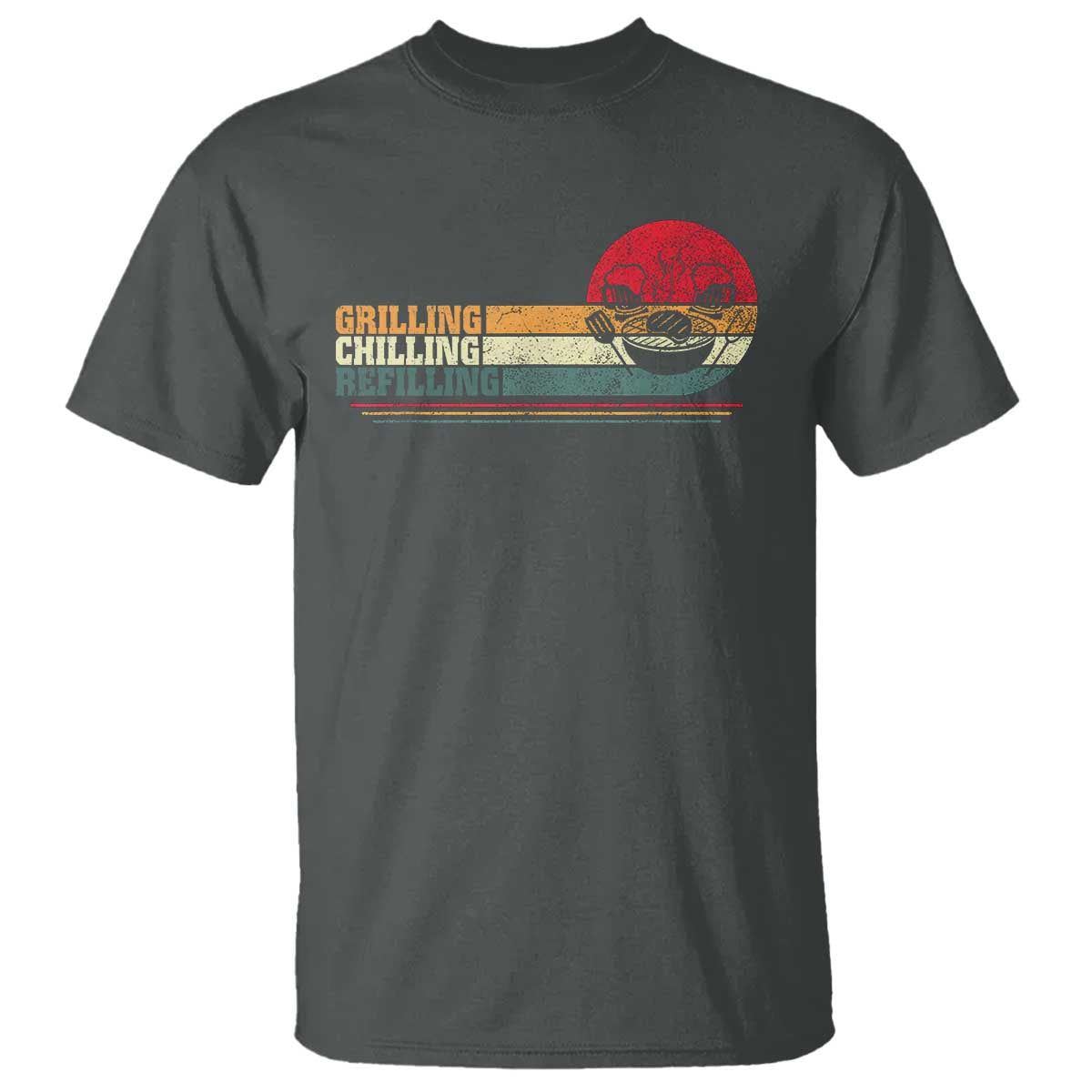 Funny BBQ Lover T Shirt Grilling Chillin' Refillin Beer Drinking Smoker Grilling Pitmaster - Wonder Print Shop