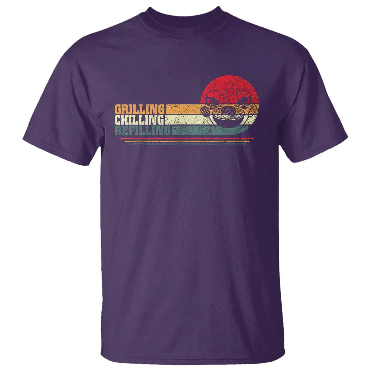 Funny BBQ Lover T Shirt Grilling Chillin' Refillin Beer Drinking Smoker Grilling Pitmaster - Wonder Print Shop
