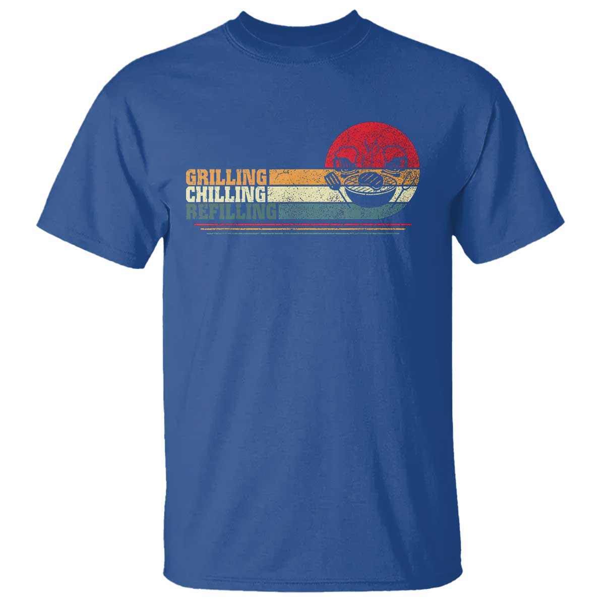 Funny BBQ Lover T Shirt Grilling Chillin' Refillin Beer Drinking Smoker Grilling Pitmaster - Wonder Print Shop