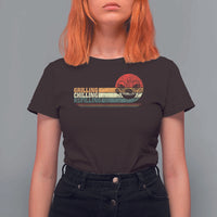 Funny BBQ Lover T Shirt For Women Grilling Chillin' Refillin Beer Drinking Smoker Grilling Pitmaster - Wonder Print Shop