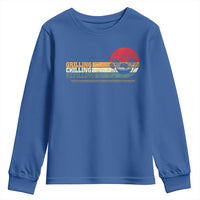 Funny BBQ Lover Youth Sweatshirt Grilling Chillin' Refillin Beer Drinking Smoker Grilling Pitmaster