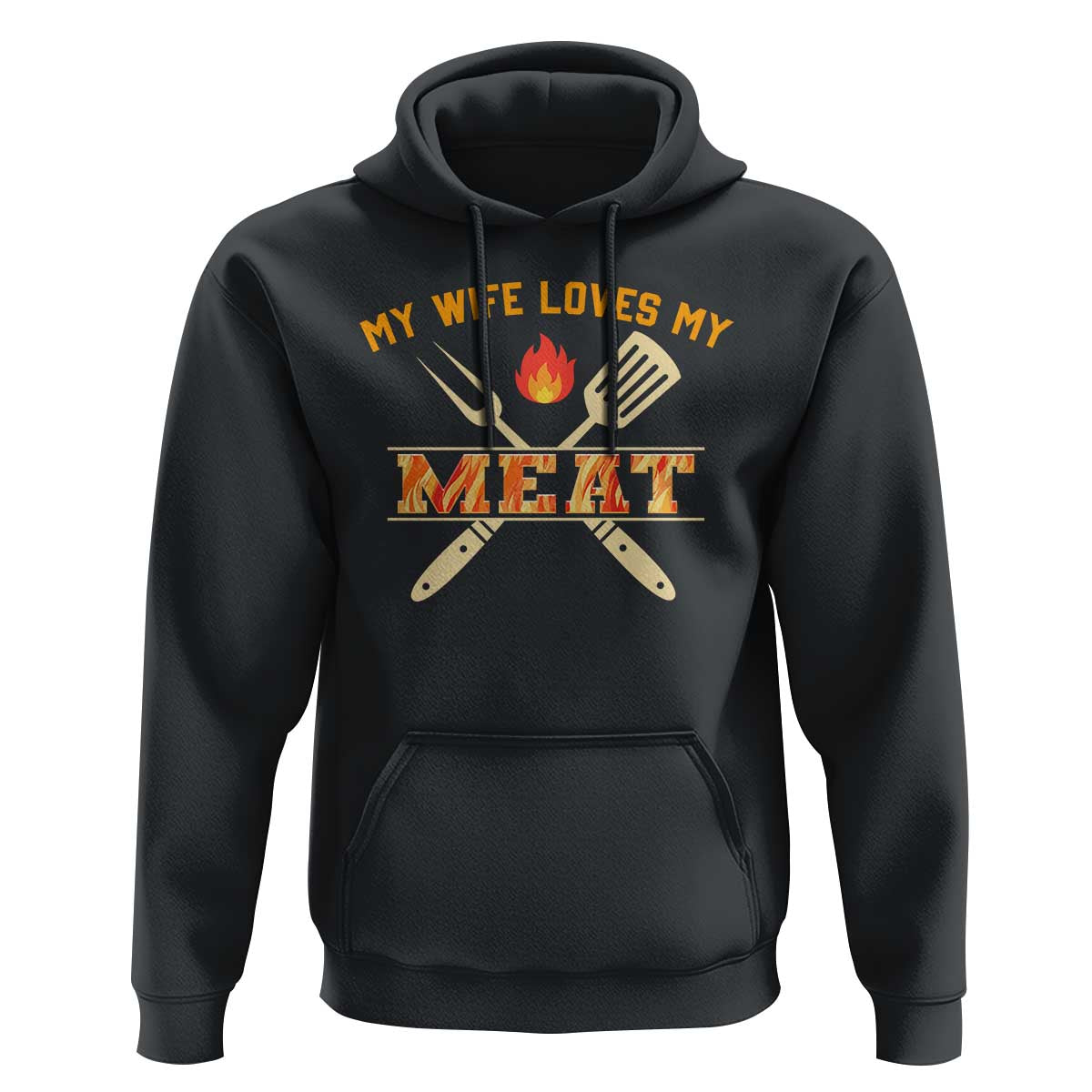 Funny BBQ Grilling Pitmaster Hoodie My Wife Loves My Meat
