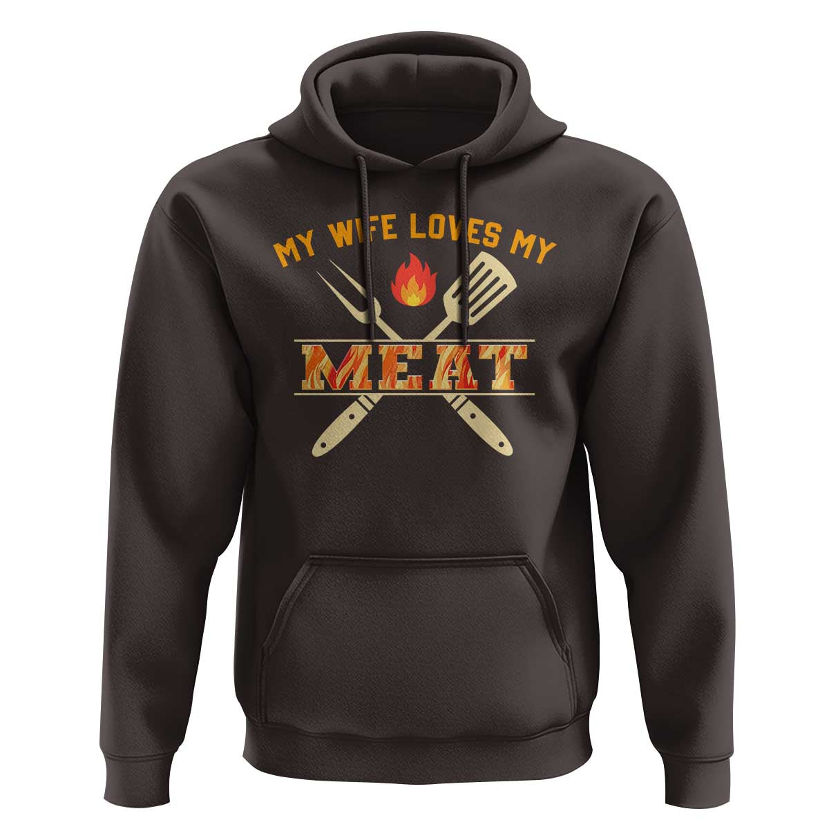 Funny BBQ Grilling Pitmaster Hoodie My Wife Loves My Meat