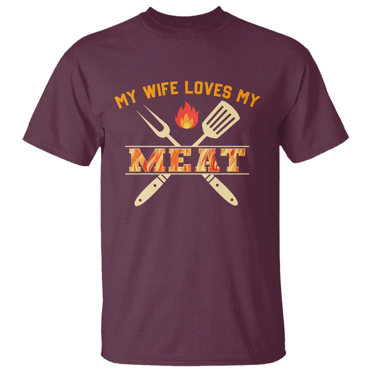 Funny BBQ Grilling Pitmaster T Shirt My Wife Loves My Meat - Wonder Print Shop