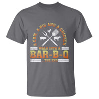 Funny BBQ Lover T Shirt A Cow A Pig And A Chicken Walk Into A Bar B Q Barbecue Pitmaster - Wonder Print Shop