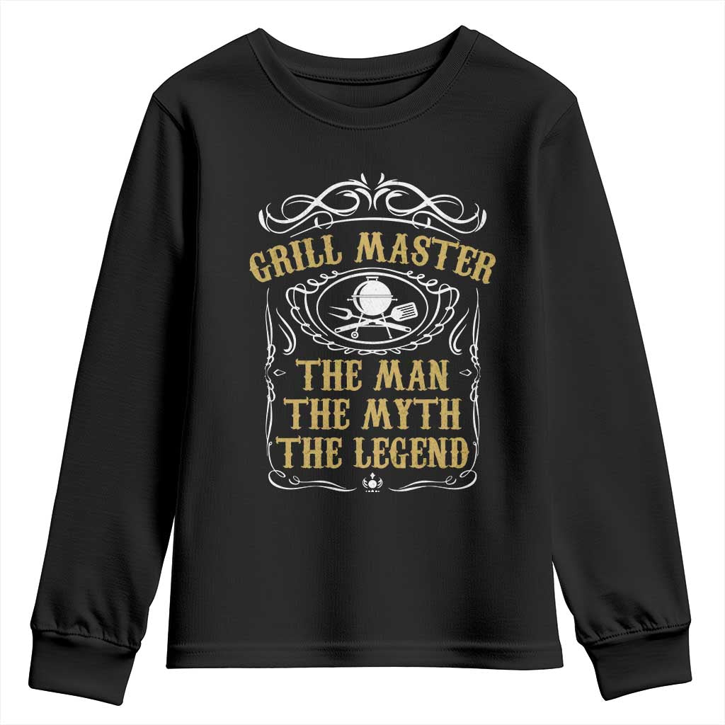 BBQ Grilling Pitmaster Youth Sweatshirt Grill Master The Man The Myth The Legend