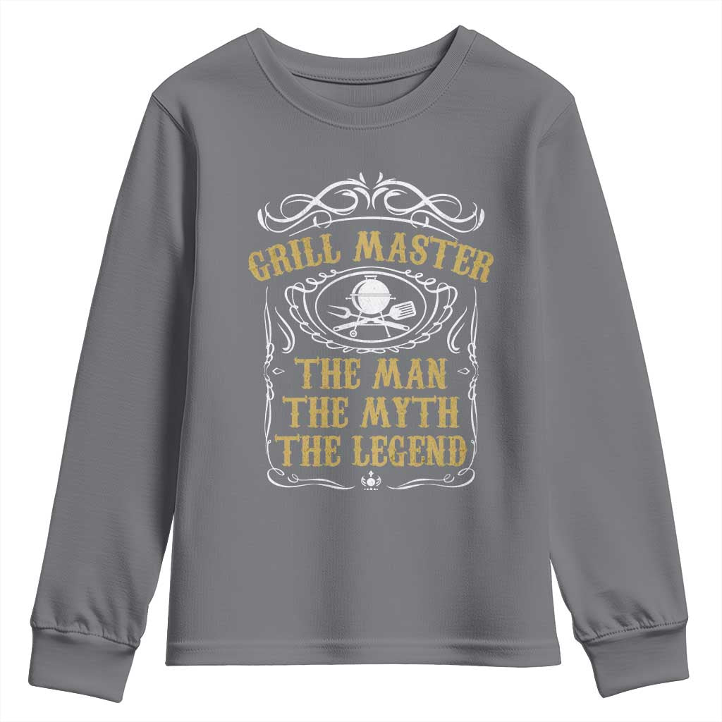 BBQ Grilling Pitmaster Youth Sweatshirt Grill Master The Man The Myth The Legend