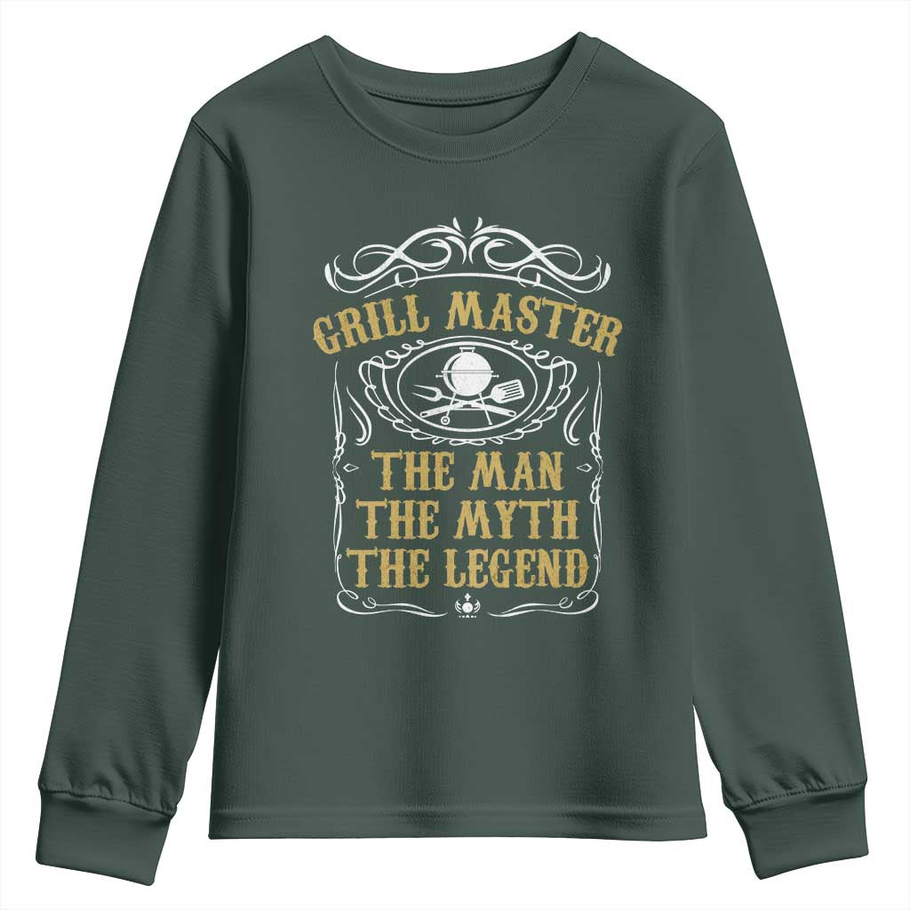 BBQ Grilling Pitmaster Youth Sweatshirt Grill Master The Man The Myth The Legend