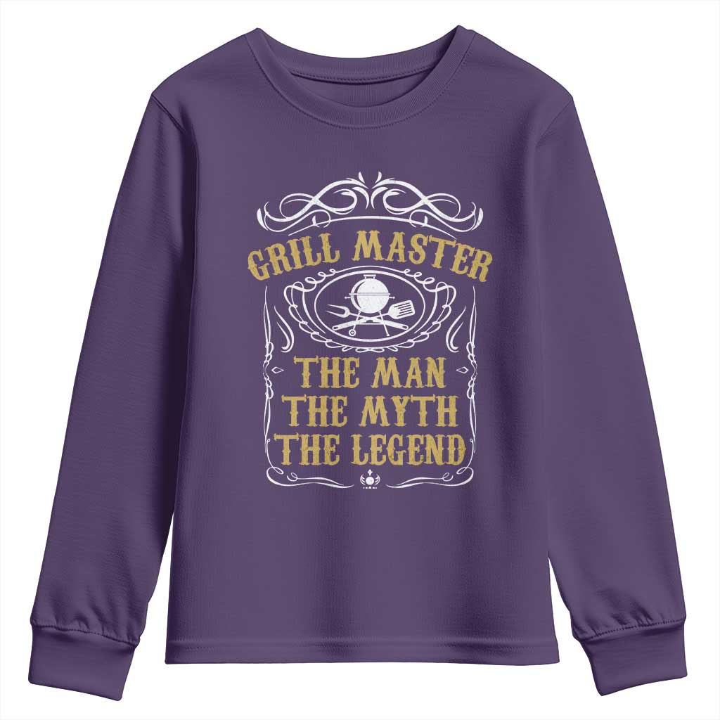BBQ Grilling Pitmaster Youth Sweatshirt Grill Master The Man The Myth The Legend