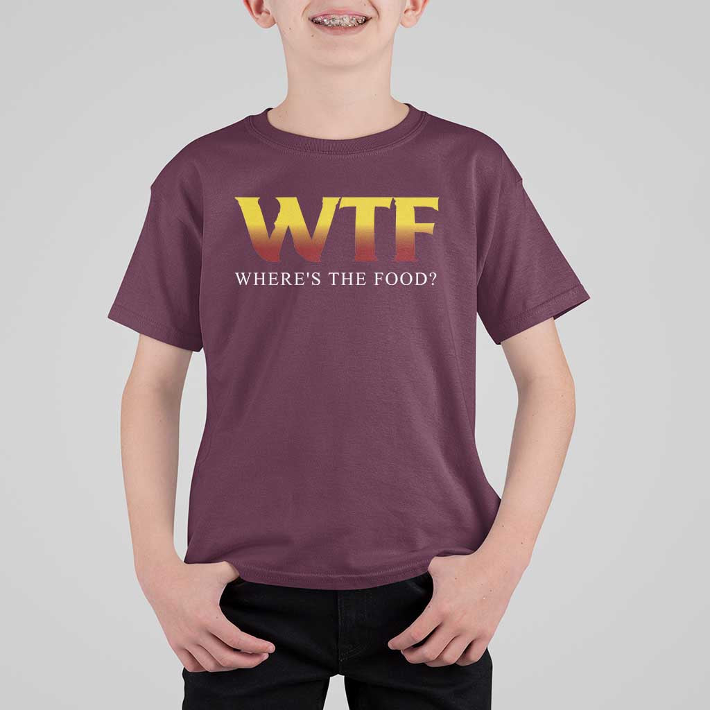 Funny BBQ Lover T Shirt For Kid WTF Where's The Food Grilling