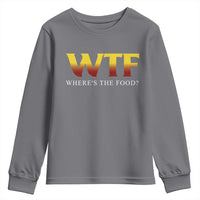 Funny BBQ Lover Youth Sweatshirt WTF Where's The Food Grilling