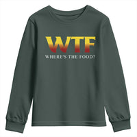Funny BBQ Lover Youth Sweatshirt WTF Where's The Food Grilling