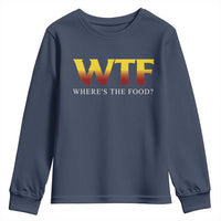 Funny BBQ Lover Youth Sweatshirt WTF Where's The Food Grilling