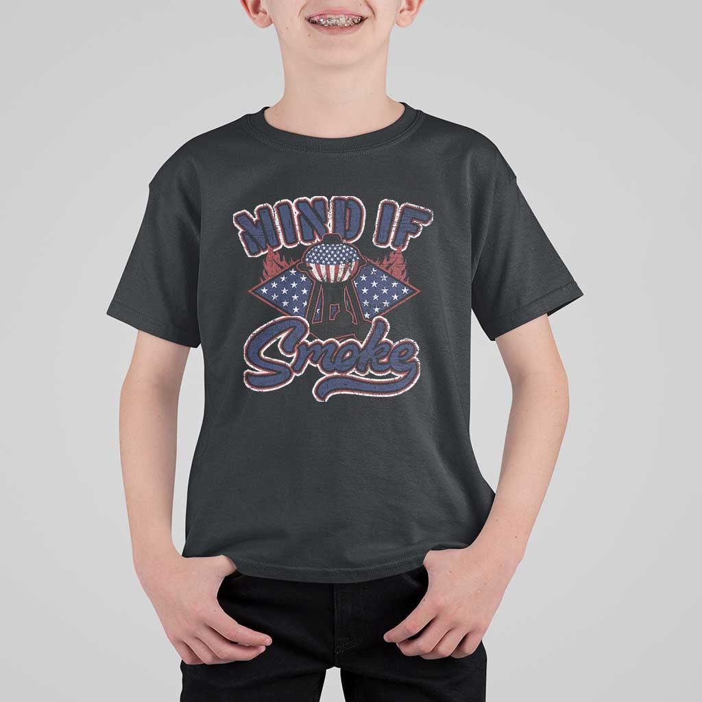 Funny BBQ Grilling T Shirt For Kid Mind If I Smoke Smoker