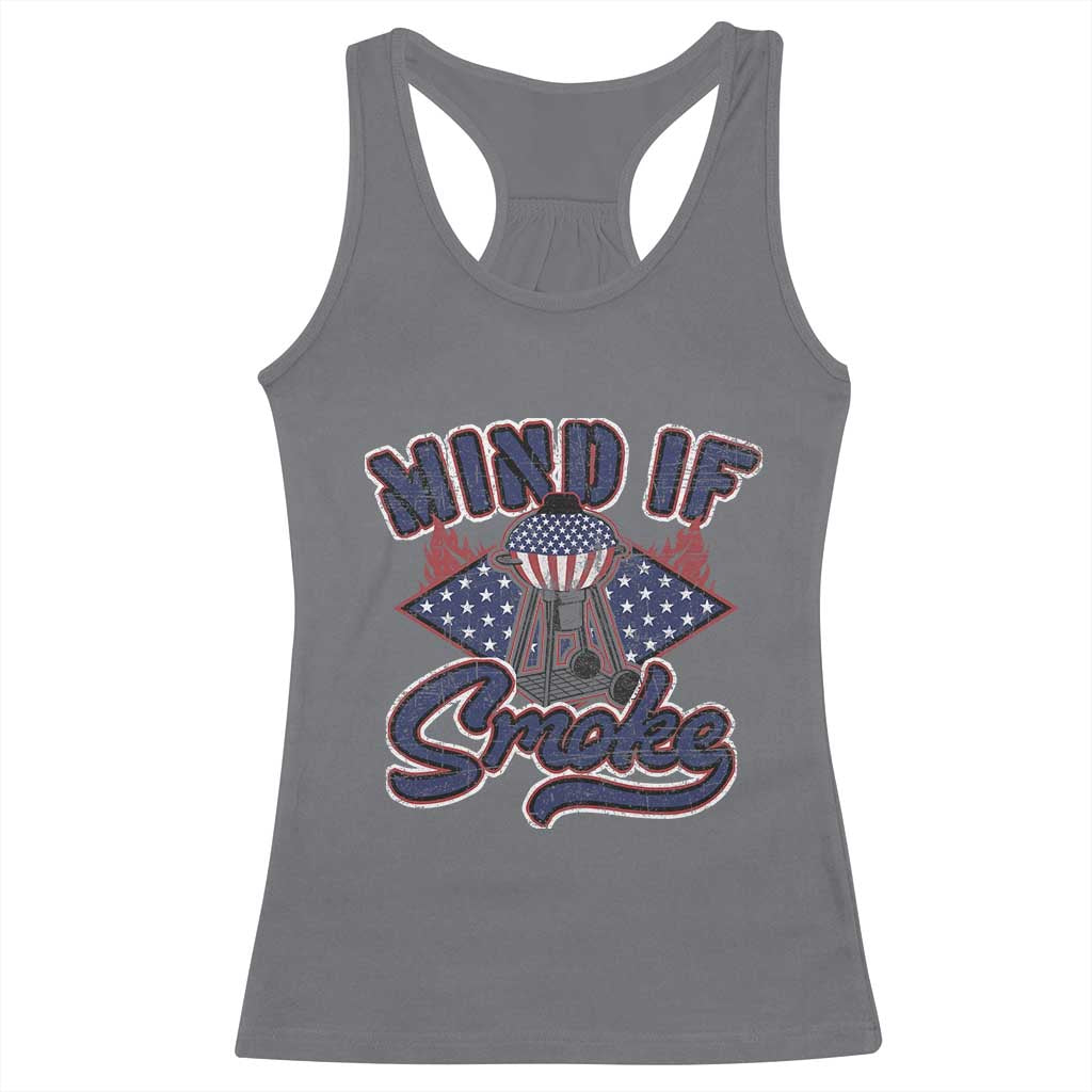 Funny BBQ Grilling Racerback Tank Top Mind If I Smoke Smoker