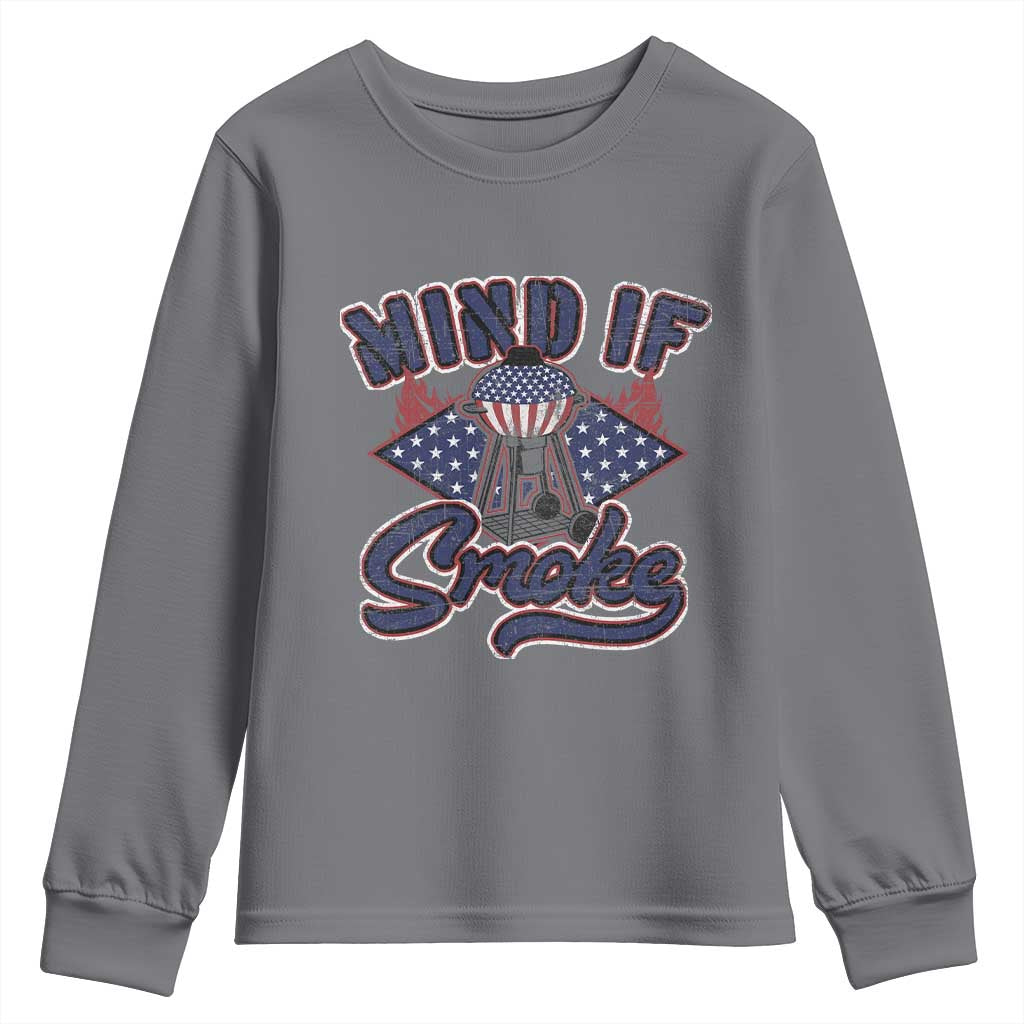 Funny BBQ Grilling Youth Sweatshirt Mind If I Smoke Smoker