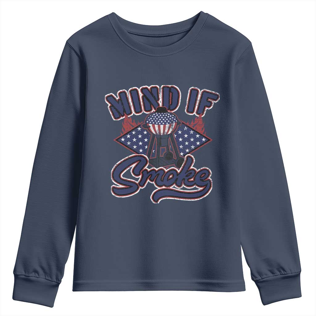 Funny BBQ Grilling Youth Sweatshirt Mind If I Smoke Smoker