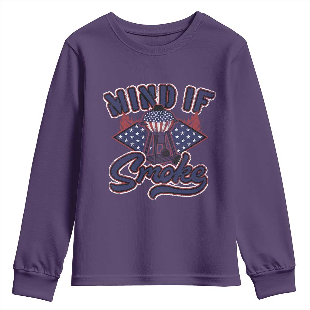 Funny BBQ Grilling Youth Sweatshirt Mind If I Smoke Smoker