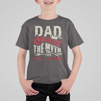 Funny BBQ Grilling Pitmaster T Shirt For Kid Dad The Man The Myth The Grill Master