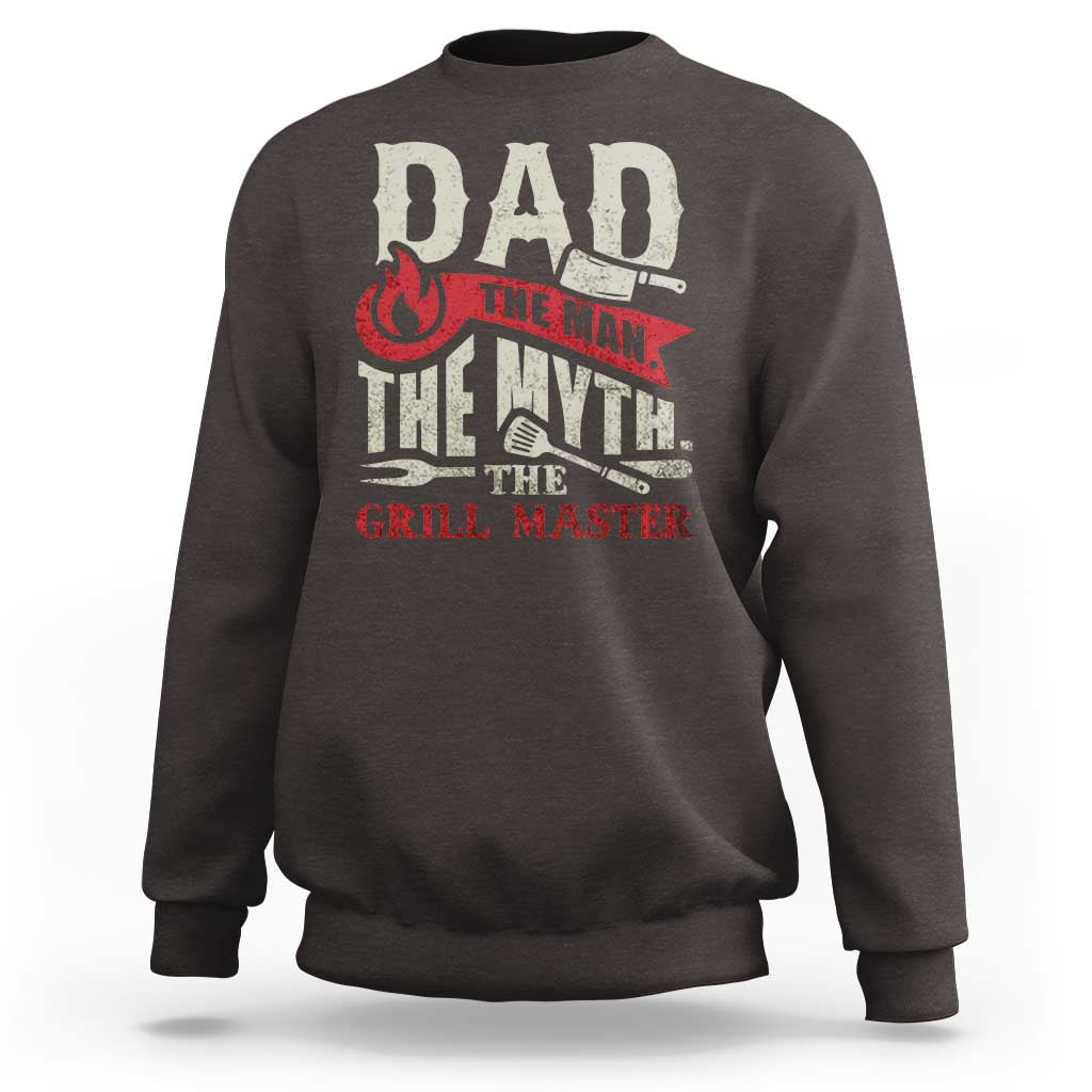 Funny BBQ Grilling Pitmaster Sweatshirt Dad The Man The Myth The Grill Master