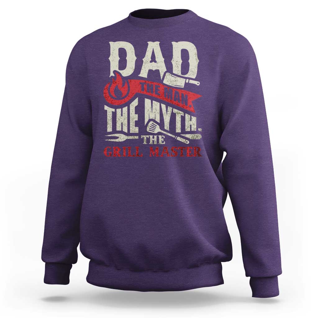 Funny BBQ Grilling Pitmaster Sweatshirt Dad The Man The Myth The Grill Master