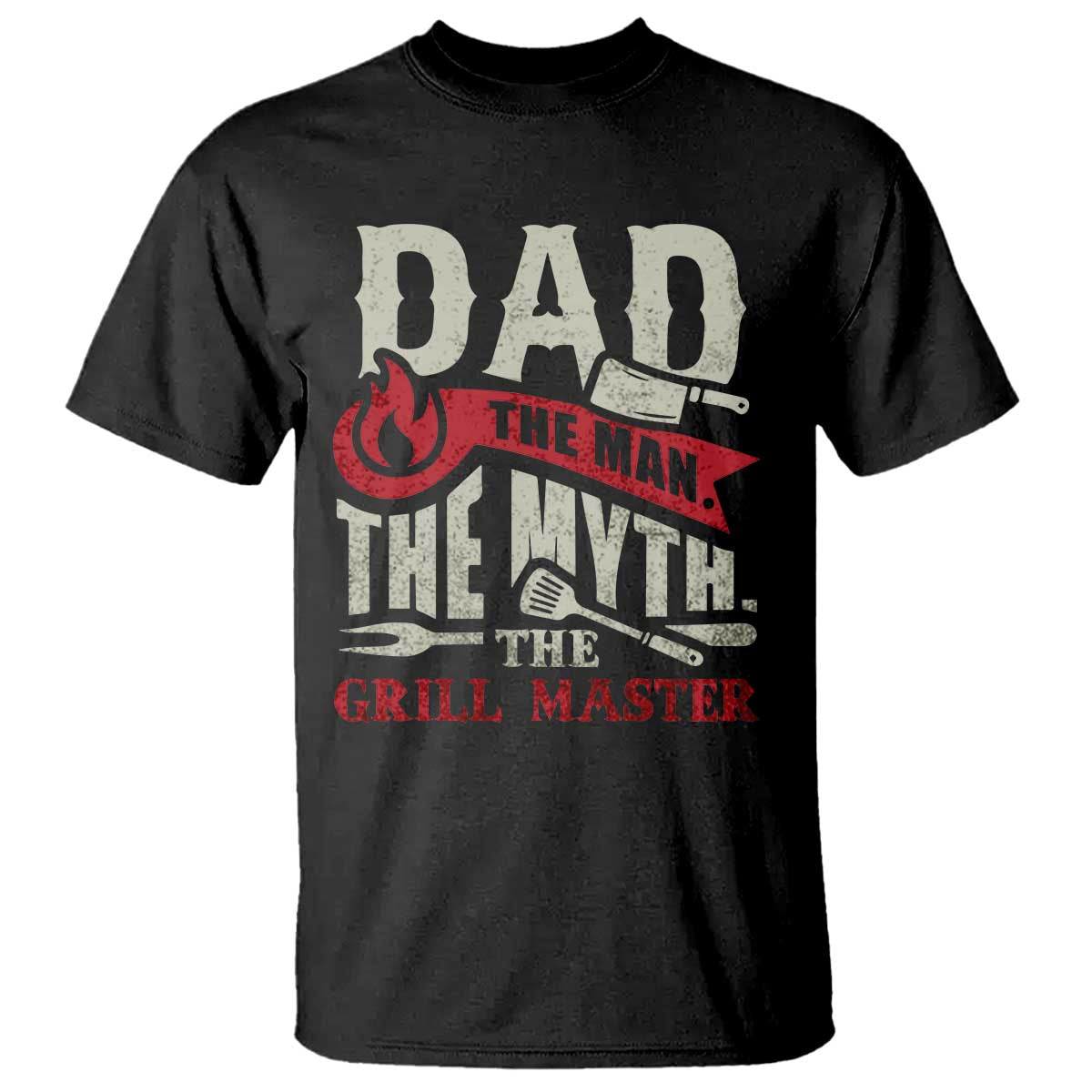 Funny BBQ Grilling Pitmaster T Shirt Dad The Man The Myth The Grill Master - Wonder Print Shop