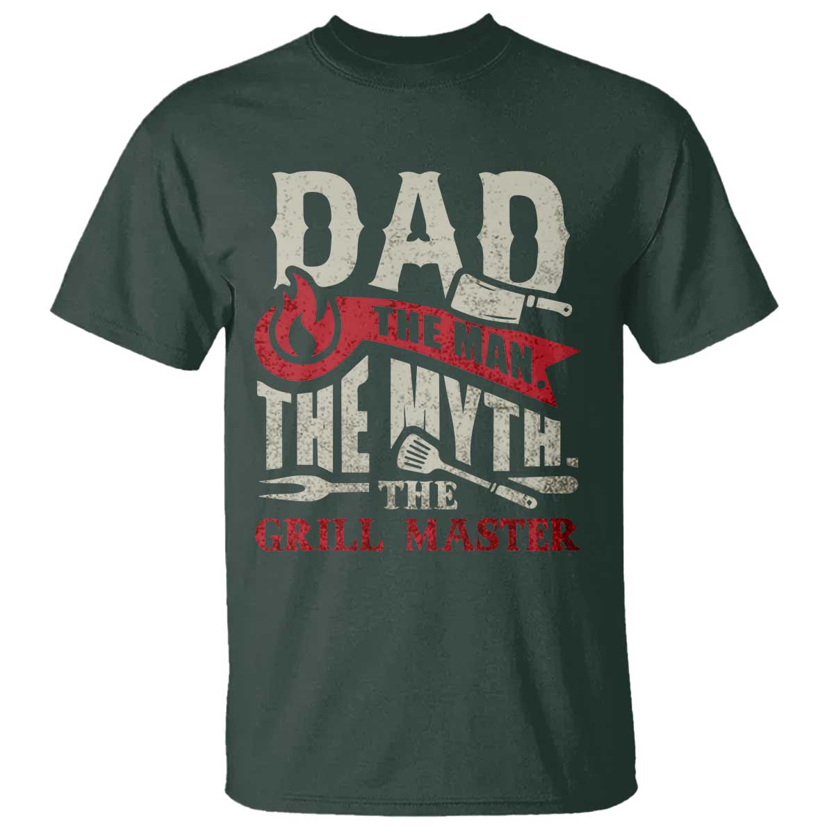 Funny BBQ Grilling Pitmaster T Shirt Dad The Man The Myth The Grill Master - Wonder Print Shop