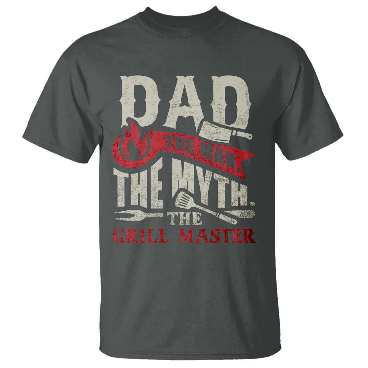 Funny BBQ Grilling Pitmaster T Shirt Dad The Man The Myth The Grill Master - Wonder Print Shop