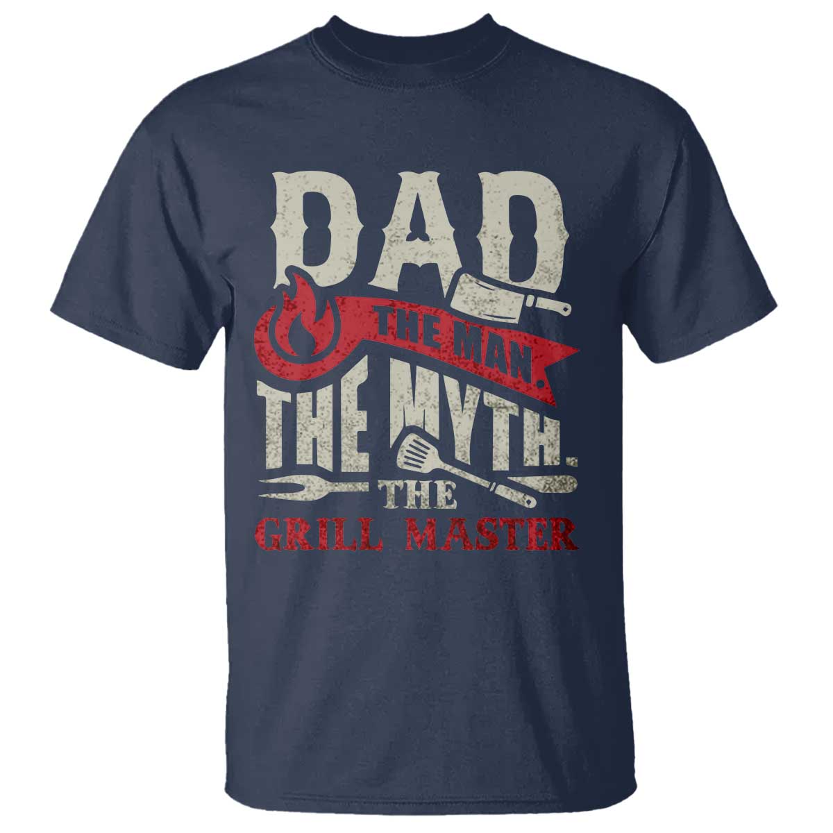 Funny BBQ Grilling Pitmaster T Shirt Dad The Man The Myth The Grill Master - Wonder Print Shop
