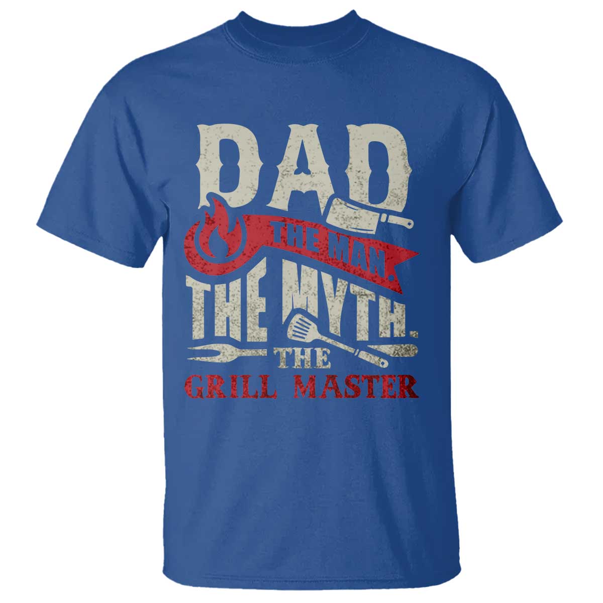 Funny BBQ Grilling Pitmaster T Shirt Dad The Man The Myth The Grill Master - Wonder Print Shop